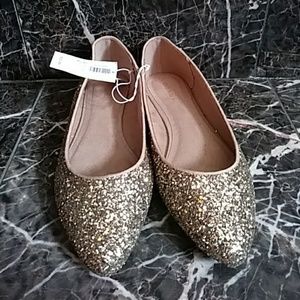 Gold Glitter Flats